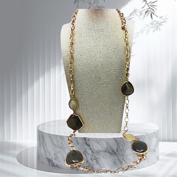 Chico's “Megan” Long Chalcedony Link Necklace - Picture 3 of 16